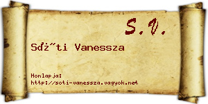 Sóti Vanessza névjegykártya